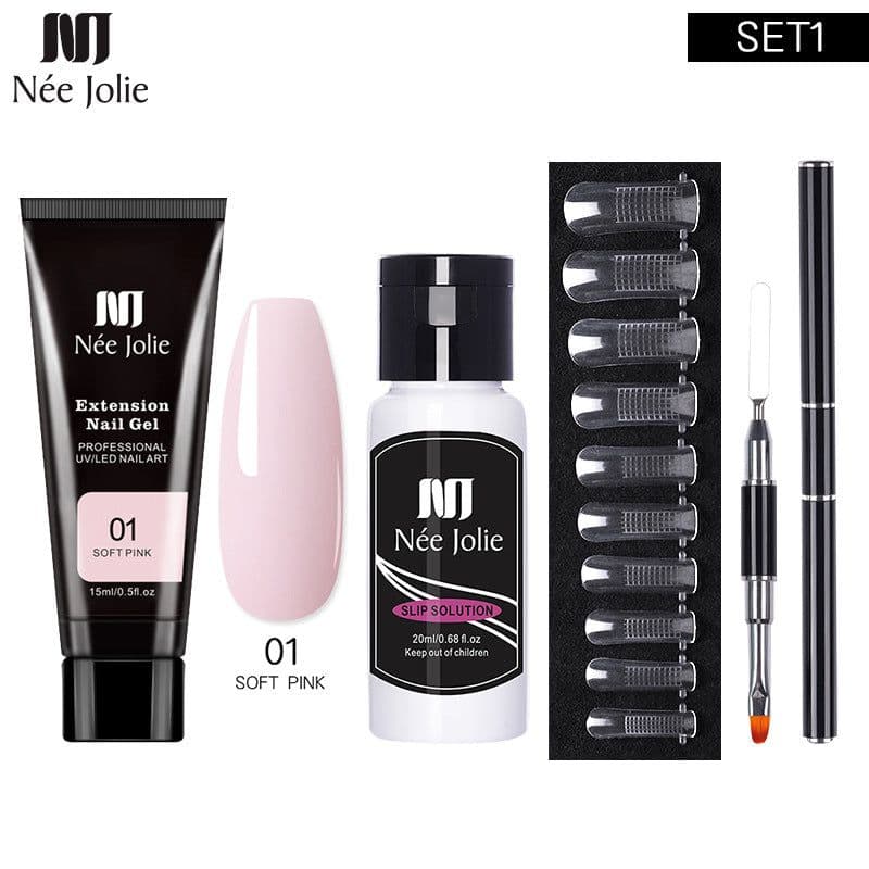 image-NeeJolie Nail Extension Gel Set 15-Piece Crystal Phototherapy Glue