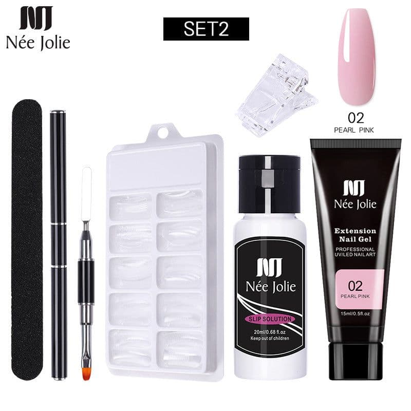image-NeeJolie Nail Extension Gel Set 15-Piece Crystal Phototherapy Glue