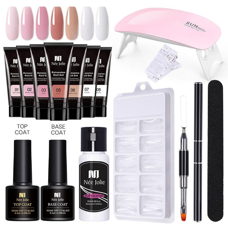 image-NeeJolie Nail Extension Gel Set 15-Piece Crystal Phototherapy Glue