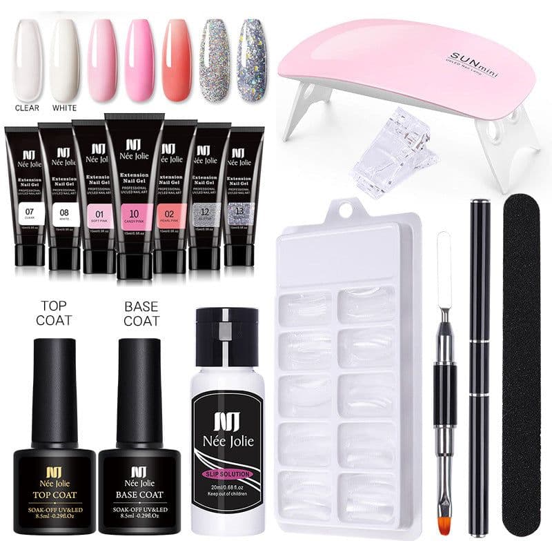 image-NeeJolie Nail Extension Gel Set 15-Piece Crystal Phototherapy Glue
