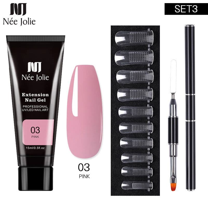 image-NeeJolie Nail Extension Gel Set 15-Piece Crystal Phototherapy Glue