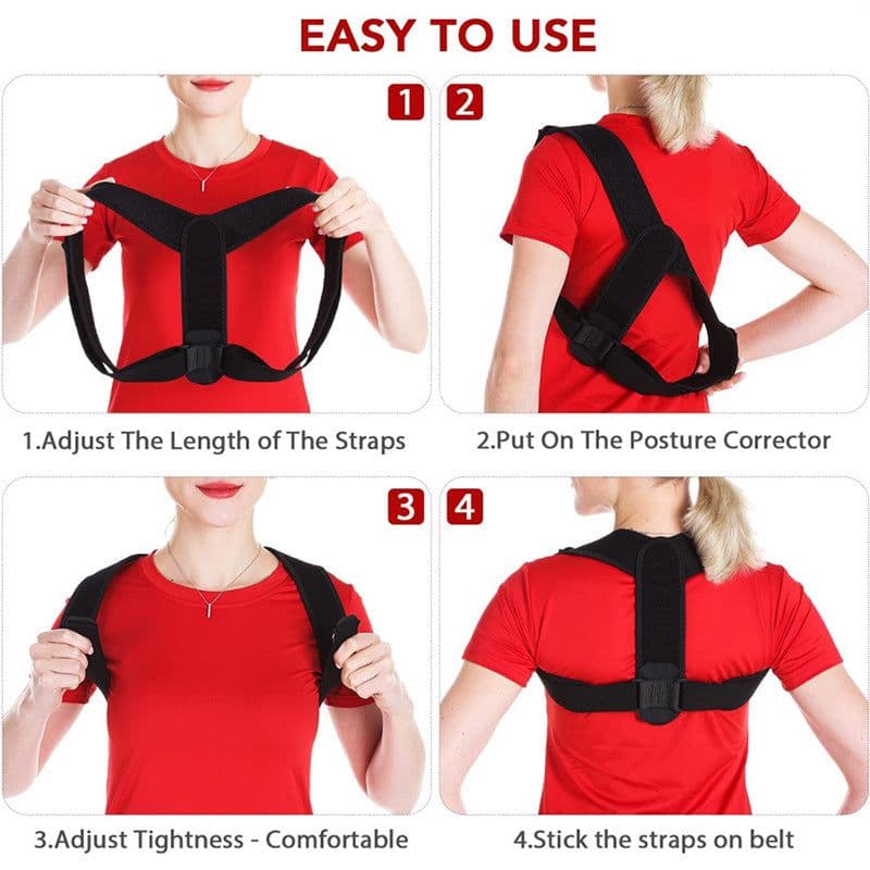 image-Jin Yikang C062 Posture Corrector Back Brace Belt Unisex Black