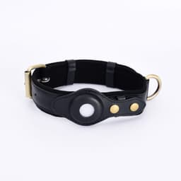 image-Apple AirTag Dog Collar Case Brown Leather Pet Tracker Holder