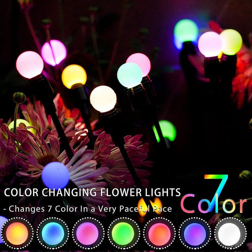 image-KOMILT Solar LED Garden Light 4-Pack Decorative Stake Lights