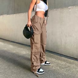 image-Women's High Waist Wide Leg Straight Jeans Loose Fit Retro Trousers