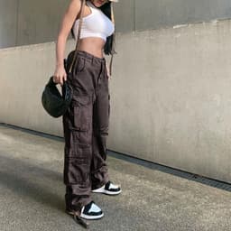 image-Women's High Waist Wide Leg Straight Jeans Loose Fit Retro Trousers