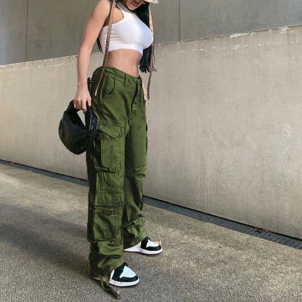 image-Women's High Waist Wide Leg Straight Jeans Loose Fit Retro Trousers