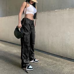image-Women's High Waist Wide Leg Straight Jeans Loose Fit Retro Trousers