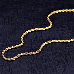 image-18K Gold Plated Twisted Rope Chain Necklace 2MM Unisex