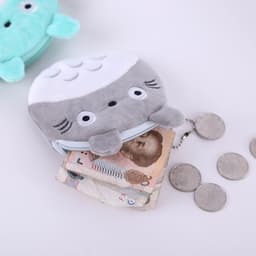 image-Geometric Pattern Plush Coin Purse Zipper Pouch for Women