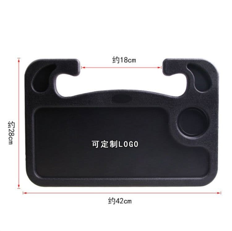image-Car Steering Wheel Desk with Beverage Holder - Multifunctional Laptop Tray