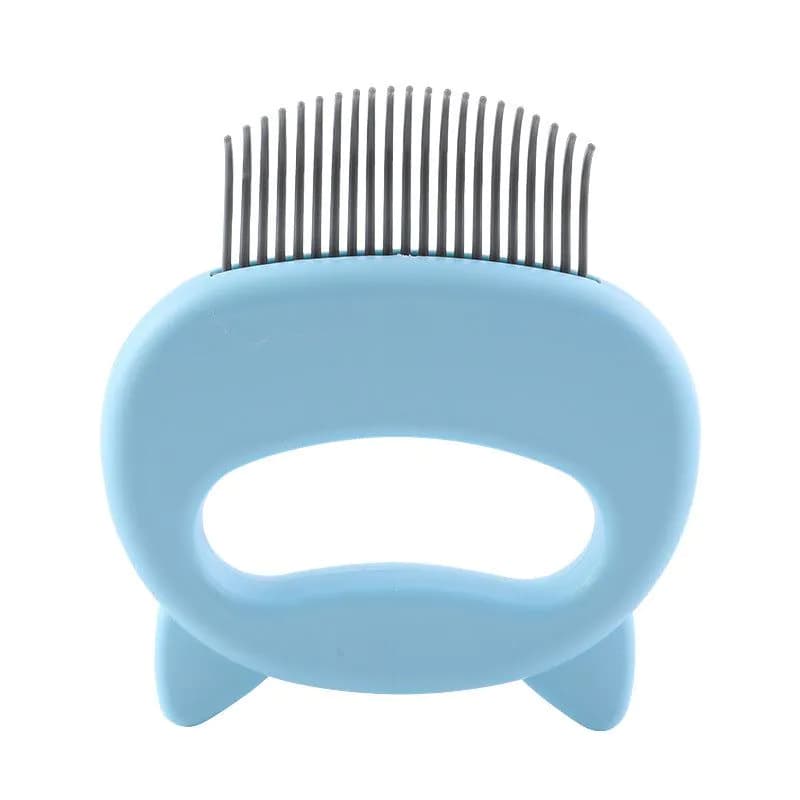 image-enoug Cat Comb with Cat Ear Shell Design L-Shaped Pet Grooming Brush