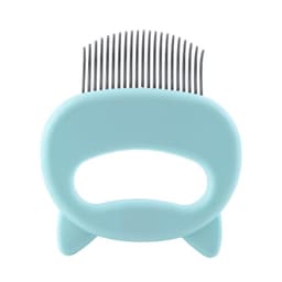 image-enoug Cat Comb with Cat Ear Shell Design L-Shaped Pet Grooming Brush
