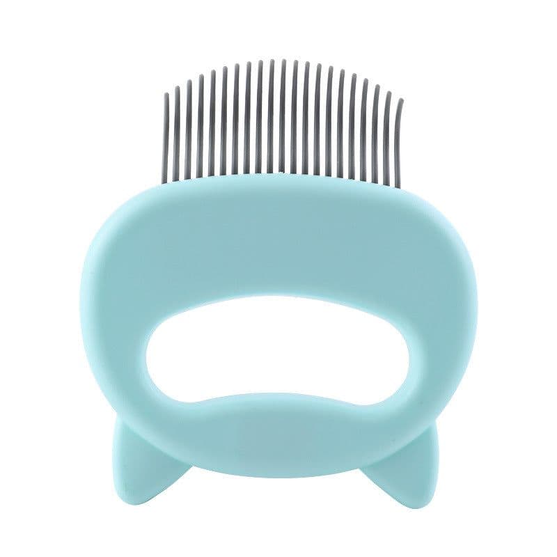 image-enoug Cat Comb with Cat Ear Shell Design L-Shaped Pet Grooming Brush