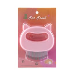 image-enoug Cat Comb with Cat Ear Shell Design L-Shaped Pet Grooming Brush