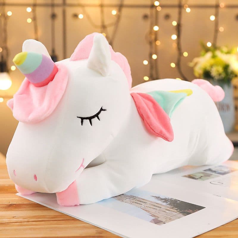 image-Unicorn Plush Toy Pillow - Pink Soft Stuffed Animal Doll