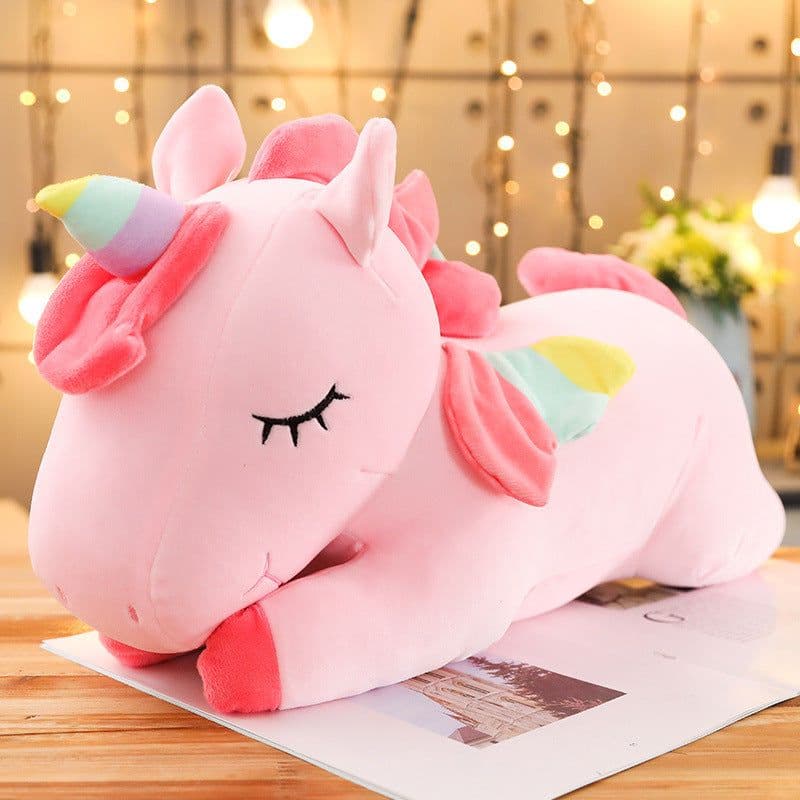 image-Unicorn Plush Toy Pillow - Pink Soft Stuffed Animal Doll