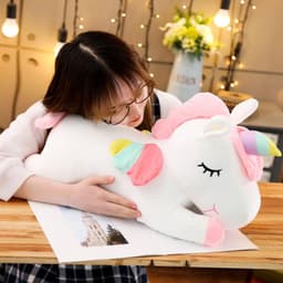 image-Unicorn Plush Toy Pillow - Pink Soft Stuffed Animal Doll