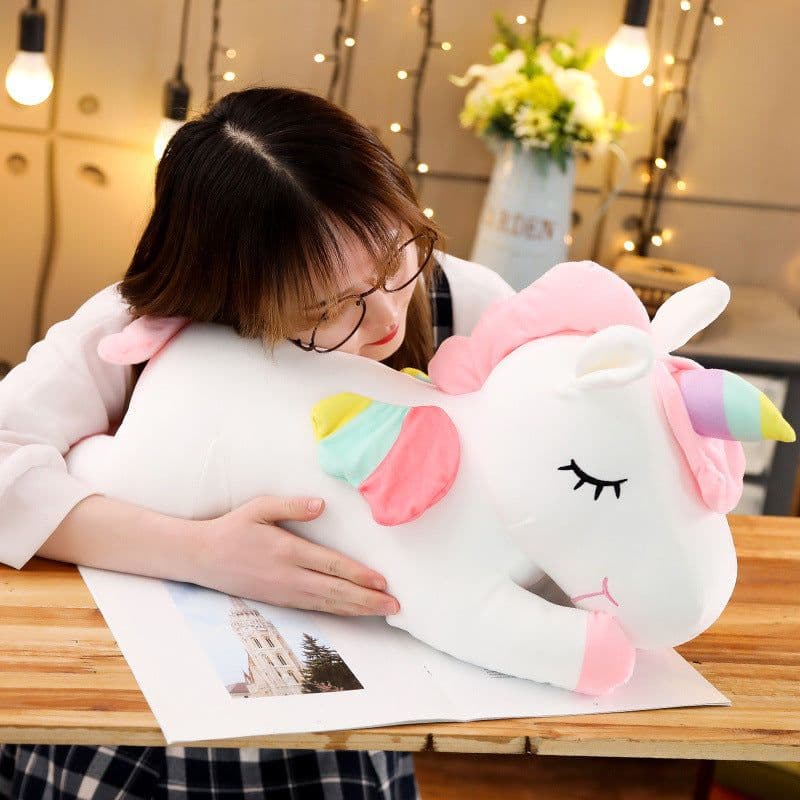 image-Unicorn Plush Toy Pillow - Pink Soft Stuffed Animal Doll