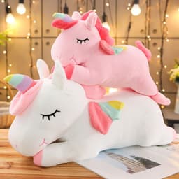 image-Unicorn Plush Toy Pillow - Pink Soft Stuffed Animal Doll