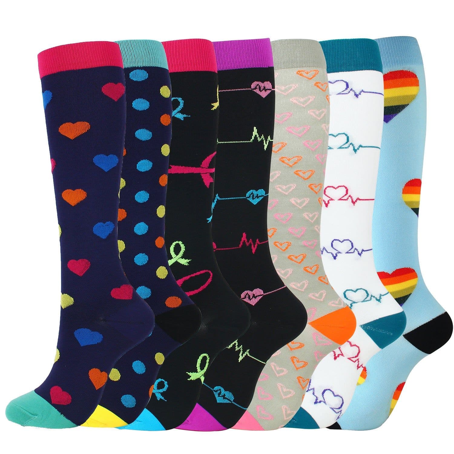 image-Compression Socks L/XL Nylon Sports Socks Men Women Long Tube