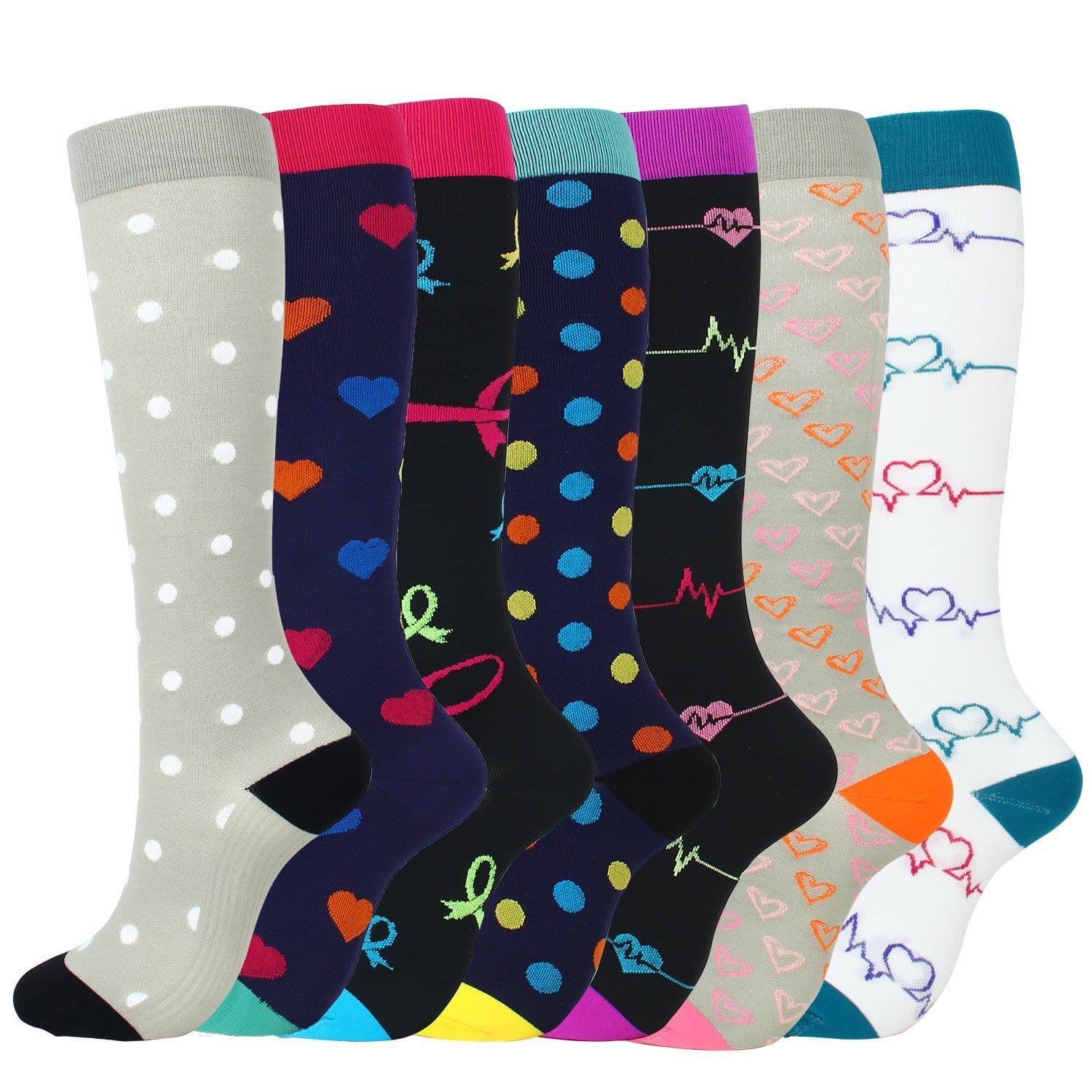 image-Compression Socks L/XL Nylon Sports Socks Men Women Long Tube