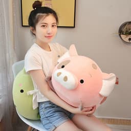 image-Plush Cartoon Animal Dumpling Pillow 45cm Round Cushion Toy