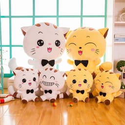 image-Baoxinxiong Plush Big Face Cat Toy Doll 22-85cm White Round Eyes