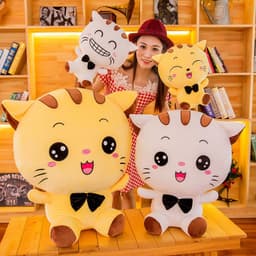 image-Baoxinxiong Plush Big Face Cat Toy Doll 22-85cm White Round Eyes