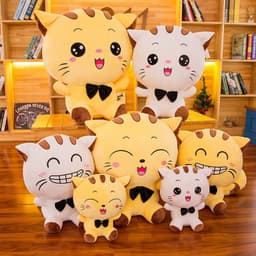 image-Baoxinxiong Plush Big Face Cat Toy Doll 22-85cm White Round Eyes