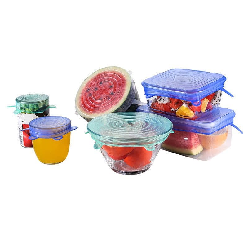 image-Silicone Fresh-Keeping Lid Cover 6-Piece Set Food Grade