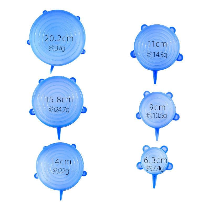 image-Silicone Fresh-Keeping Lid Cover 6-Piece Set Food Grade