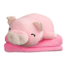 image-Down Cotton Pig Plush Doll Pillow 110cm Pink Ragdoll with Blanket
