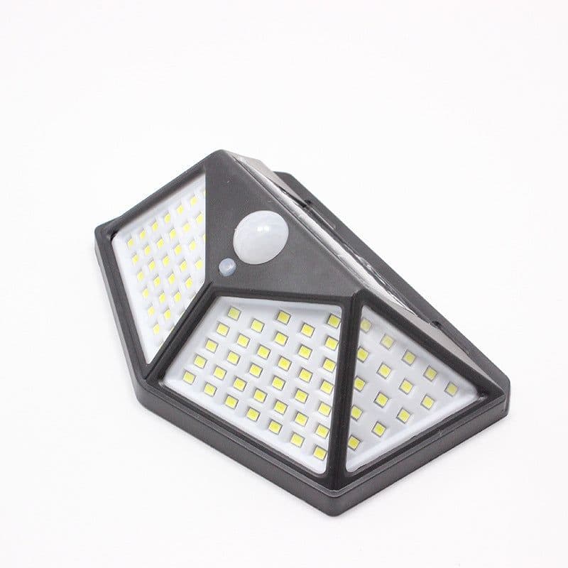 image-100LED Solar Rechargeable Motion Sensor Wall Light Outdoor