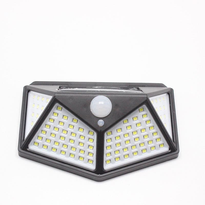 image-100LED Solar Rechargeable Motion Sensor Wall Light Outdoor