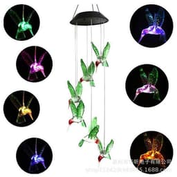 image-Solar Hummingbird Wind Chime Garden Light Outdoor Waterproof LED