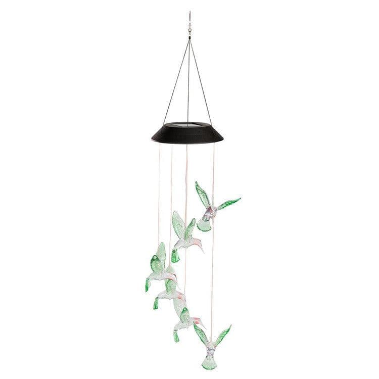 image-Solar Hummingbird Wind Chime Garden Light Outdoor Waterproof LED