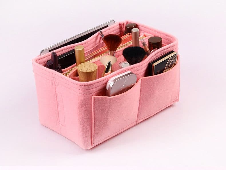 image-Felt Cosmetic Storage Bag Desktop Organizer Cube Shape