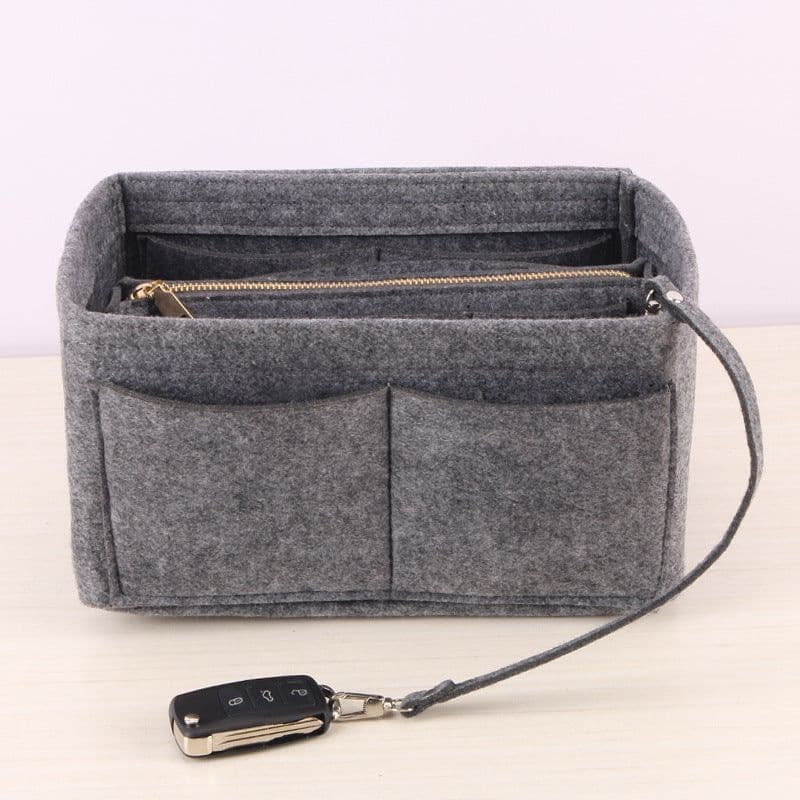 image-Felt Cosmetic Storage Bag Desktop Organizer Cube Shape
