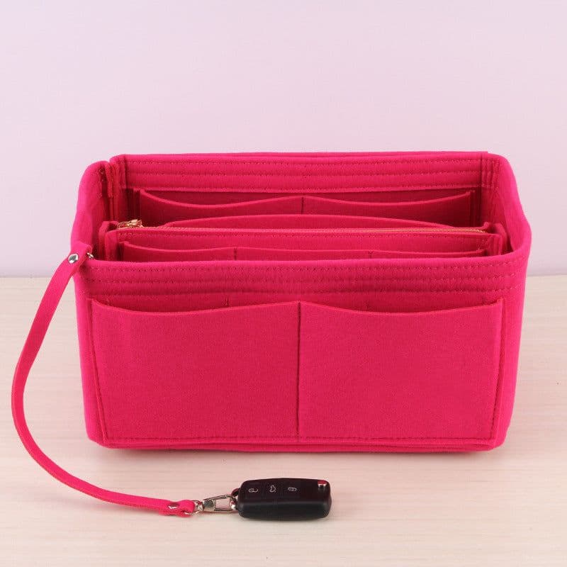 image-Felt Cosmetic Storage Bag Desktop Organizer Cube Shape