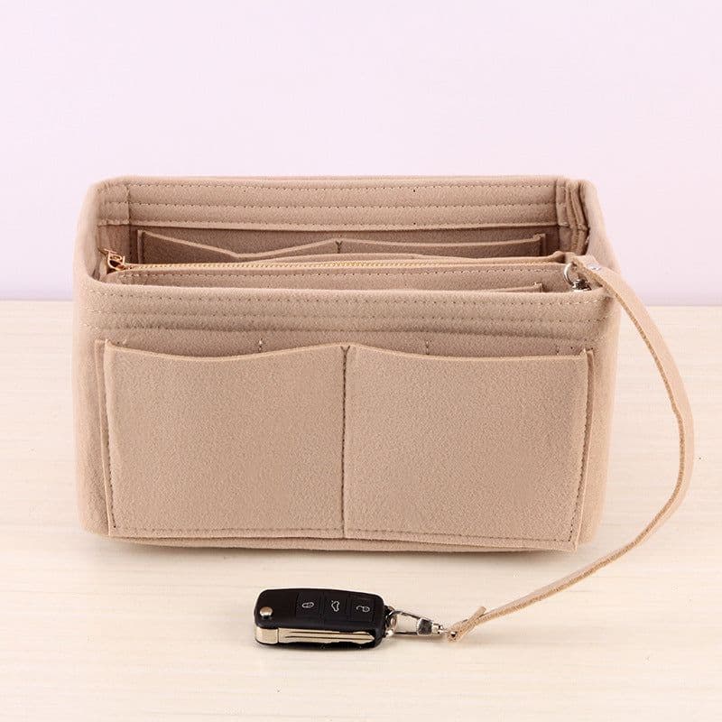 image-Felt Cosmetic Storage Bag Desktop Organizer Cube Shape