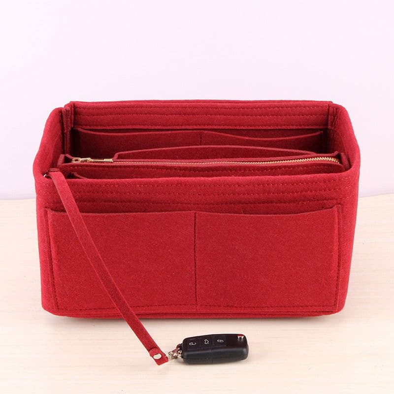 image-Felt Cosmetic Storage Bag Desktop Organizer Cube Shape