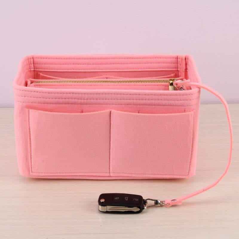 image-Felt Cosmetic Storage Bag Desktop Organizer Cube Shape
