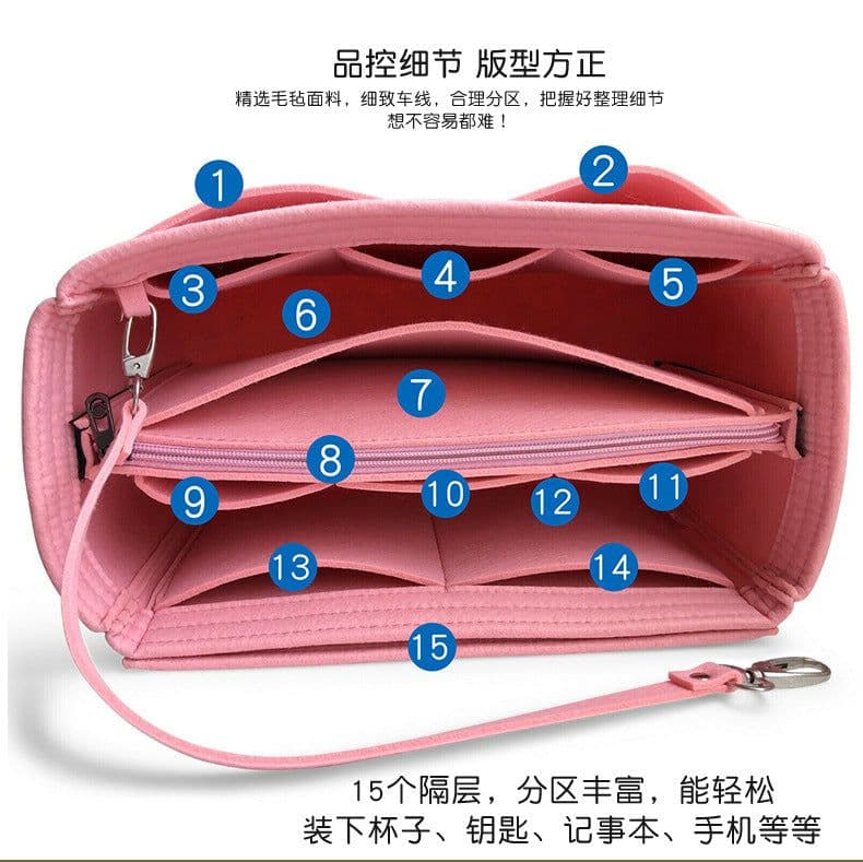 image-Felt Cosmetic Storage Bag Desktop Organizer Cube Shape