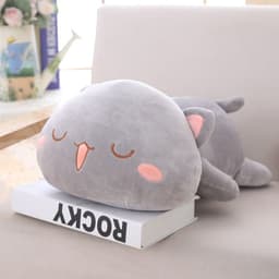 image-Plush Cat Pillow Toy 65cm White Round Eyes Crystal Super Soft