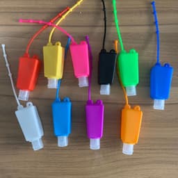 image-Cartoon Silicone Hand Sanitizer Bottle Holder with Cover
