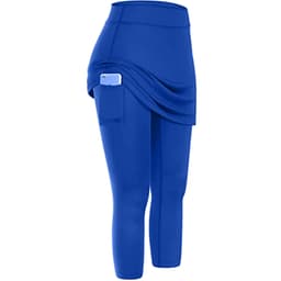 image-Women's Cropped Pencil Pants Navy Blue Polyester Yoga Fitness