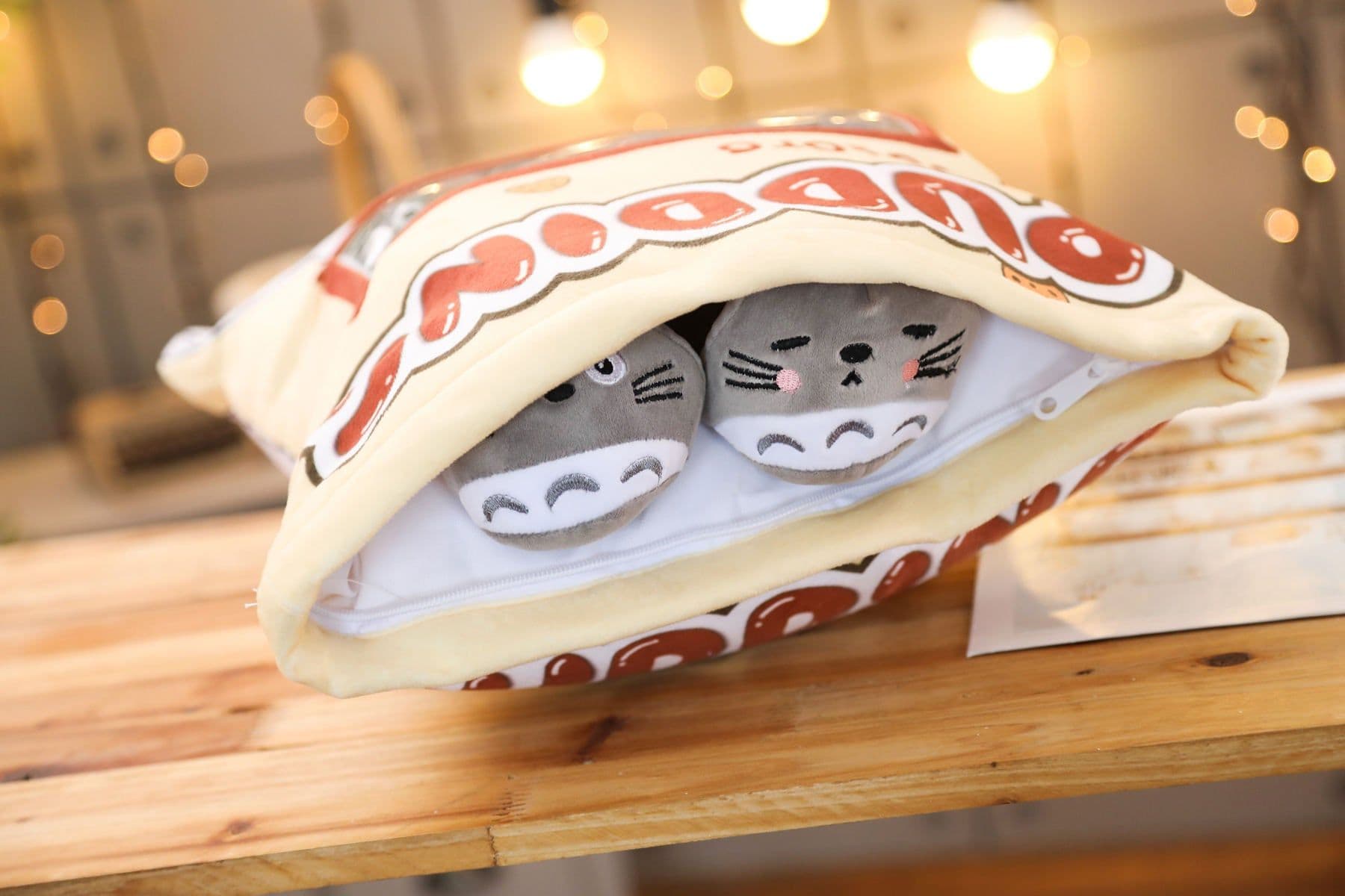 image-My Neighbor Totoro Plush Pillow Bag with 8 Small Dolls 50x40cm