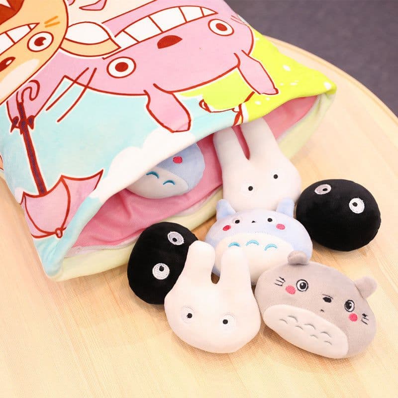 image-My Neighbor Totoro Plush Pillow with 8 Small Dolls 50x40cm