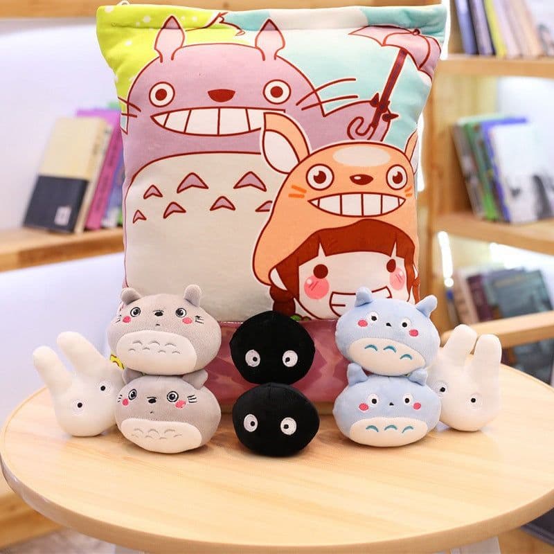 image-My Neighbor Totoro Plush Pillow with 8 Small Dolls 50x40cm
